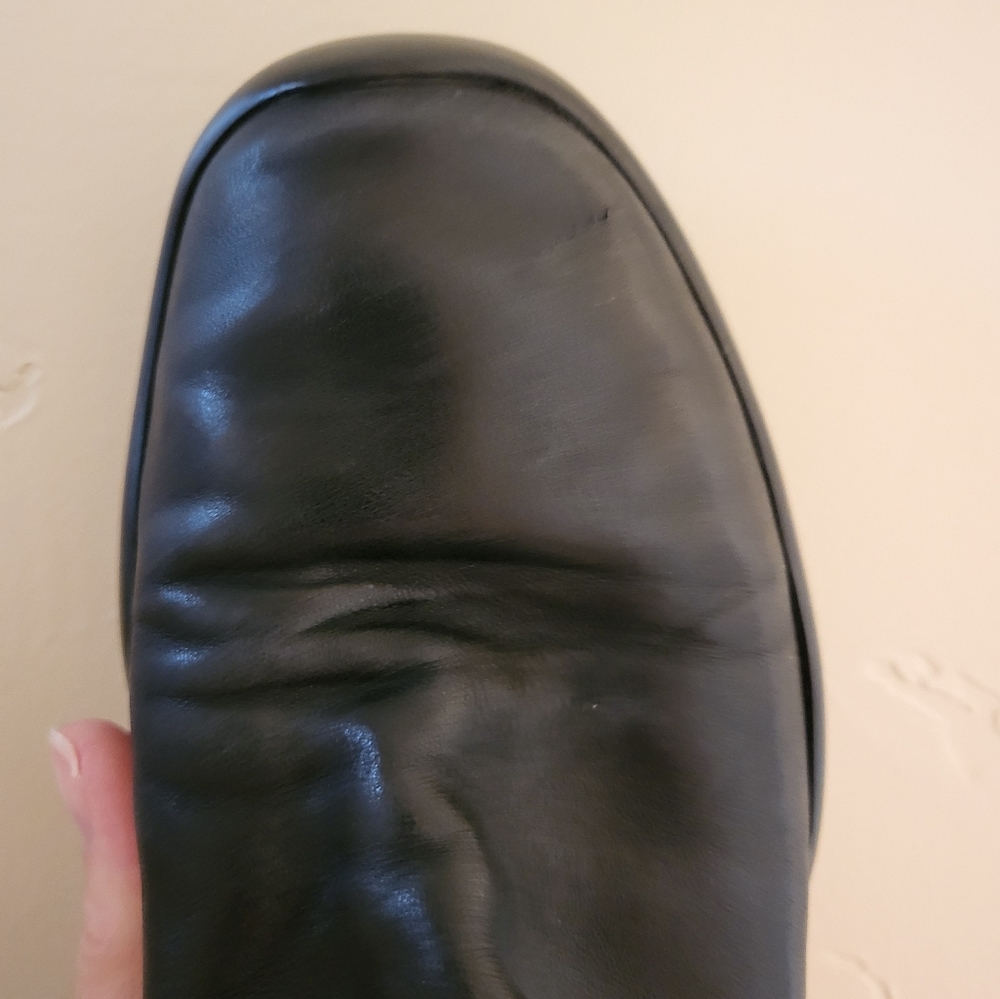Prada, mid calf, velcro close, leather boot